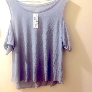 Live Love Dream Grey Off Shoulder T-Shirt, M